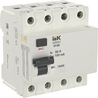 Выключатель дифференциального тока УЗО IEK ARMAT R10N 4п 100А 100мА 10кА тип AC картинка