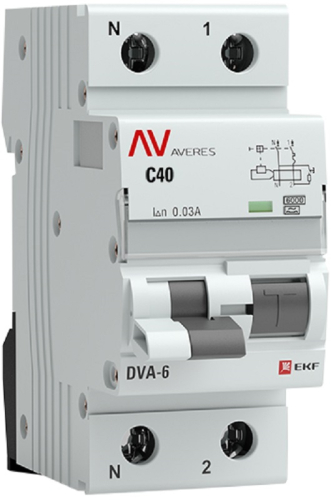 Автомат дифференциального тока АВДТ EKF Averes DVA-6 2п 40А 30мА 6кА C тип A картинка