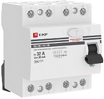 Выключатель дифференциального тока УЗО EKF PROxima ВД-100 4п 32А 30мА 4,5,кА тип AC картинка