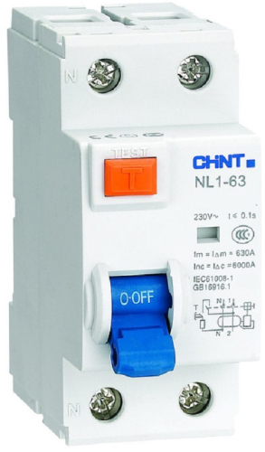 Выключатель дифференциального тока УЗО CHINT NL1-100S 2п 63А 100мА 10,0кА тип AC  картинка
