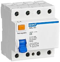 Выключатель дифференциального тока УЗО CHINT NXL-63 4п (3п+N)  25А 30мА 6,0кА тип AC картинка