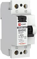 Выключатель дифференциального тока УЗО EKF Basic ВДТ-40 2п 40А 100мА 4,5,кА тип AC картинка