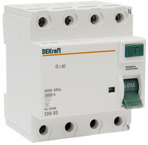Выключатель дифференциального тока УЗО DeKraft УЗО-03 4п 16А 300мА 6,0кА тип AC  картинка фото 2