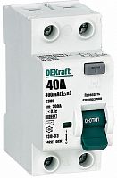 Выключатель дифференциального тока УЗО DeKraft УЗО-03 2п 40А 300мА 6,0кА тип AC  картинка