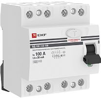 Выключатель дифференциального тока УЗО EKF PROxima ВД-100 4п 100А 30мА 4,5,кА тип AC картинка