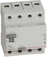Выключатель дифференциального тока УЗО Legrand RX3 4п 63А 100мА 10,0кА тип AC картинка