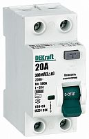 Выключатель дифференциального тока УЗО DeKraft УЗО-03 2п 20А 300мА 6,0кА тип AC  картинка