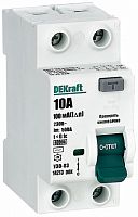 Выключатель дифференциального тока УЗО DeKraft УЗО-03 2п 10А 100мА 6,0кА тип AC картинка