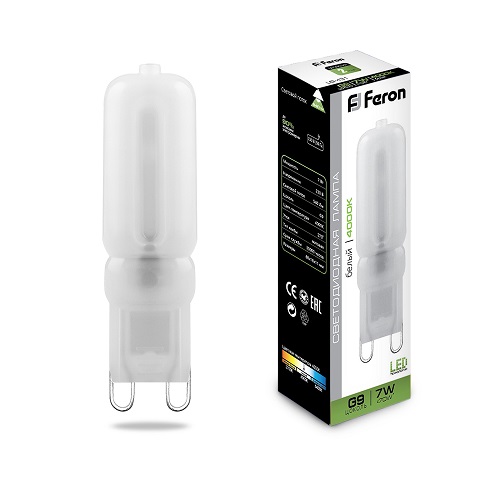 Лампа светодиодная Feron LB-431 JCD Капсула G9 220В 7Вт 540Лм 4000К 16х60мм 25756, Feron, купить, цена, доставка, безопасность Лампа светодиодная Feron LB-431 JCD Капсула G9 220В 7Вт 540Лм 4000К 16х60мм 25756 Feron — купить по цене от 200 ₽ | ПрофБезопасность