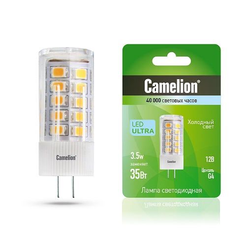 Лампа светодиодная (низковольтная) Camelion JC Колба G4 12В 3,5Вт 370Лм 4500К 16х45мм, Camelion, купить, цена, доставка, безопасность Лампа светодиодная (низковольтная) Camelion JC Колба G4 12В 3,5Вт 370Лм 4500К 16х45мм Camelion — купить по цене от 130 ₽ | ПрофБезопасность