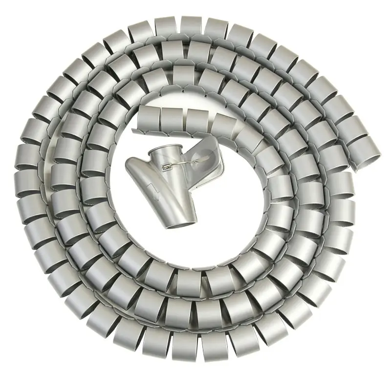 Лента спиральная монтажная Netko с инструментом для укладки, пластиковая 2м, серый, d15мм