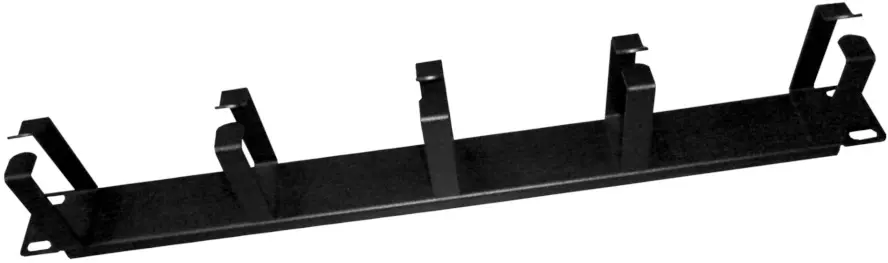 Кабельный органайзер Netko 1U, металлический, 5 металл. колец, черный "М"