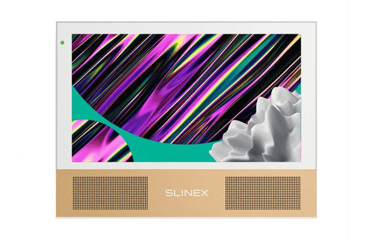 Монитор видеодомофона Slinex белый с рамкой "Золотой песок"