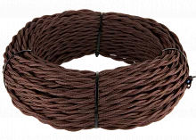 Ретро провод витой Bironi 3х2,5мм коричневый (50м) картинка