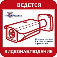 Наклейка "Ведется видеонаблюдение" PROFBEZ.PRO 300x150 мм картинка