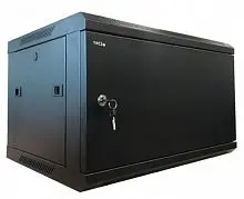 Шкаф настенный 19″ Netko WM 4U (600х450х279) 6404.901-A черный, разобранный, металл. дверь картинка