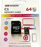 Карта памяти MicroSDXC Hikvision+ 64 Gb (92/20 Mb/s) картинка