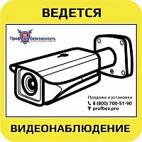 Наклейка "Ведется видеонаблюдение" PROFBEZ.PRO 110х110 мм картинка