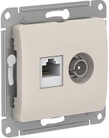 Розетка RJ45+TV Оконечная без рамки Systeme Electric Glossa 2-м. молочный