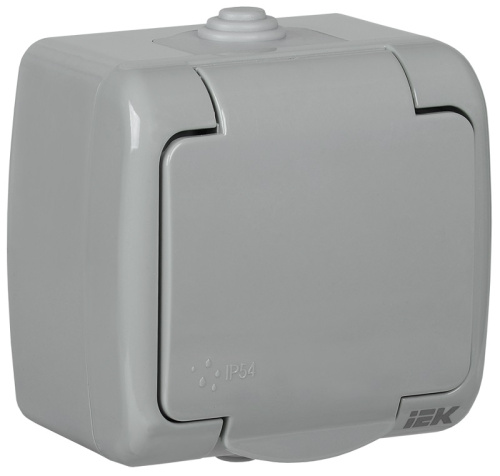 Розетка с заземлением накладная IEK Aquatic РСш12-2-А 1-м. крышка шторки IP54 серый IEK — купить по цене от 244 ₽ | ПрофБезопасность