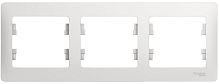 Рамка горизонтальная Systeme Electric Glossa 3-м. белый