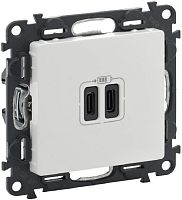 Розетка USB тип C+C без рамки Legrand Valena Life 2-м. 3000мА белый Legrand — купить по цене от 6&nbsp;050 ₽ | ПрофБезопасность