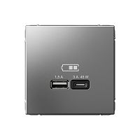 Розетка USB тип A+С без рамки Systeme Electric ArtGallery  2-м. 45Вт высокоскор.заряд. сталь Systeme Electric — купить по цене от 8&nbsp;922 ₽ | ПрофБезопасность