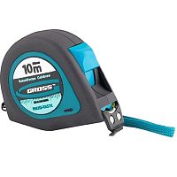 Рулетка 10 м x 25 мм Gross Ergonomisch, магнитный обрезиненный зацеп