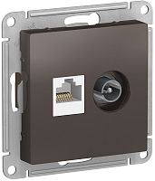 Розетка RJ45+TV Оконечная без рамки Systeme Electric AtlasDesign 2-м. мокко