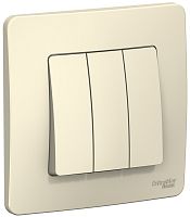 Выключатель с рамкой Systeme Electric Blanca 3-кл. молочный