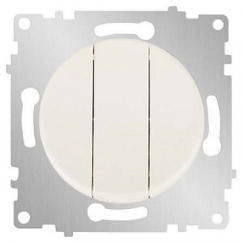 Выключатель без рамки OneKeyElectro Florence 3-кл. белый картинка