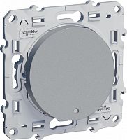 Переключатель с подсветкой без рамки Schneider Electric Odace 1-кл. проходной алюминий