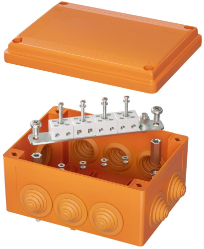 Коробка огнестойкая DKC Vulcan 150x110x70мм 8x4мм IP55 оранжевый картинка