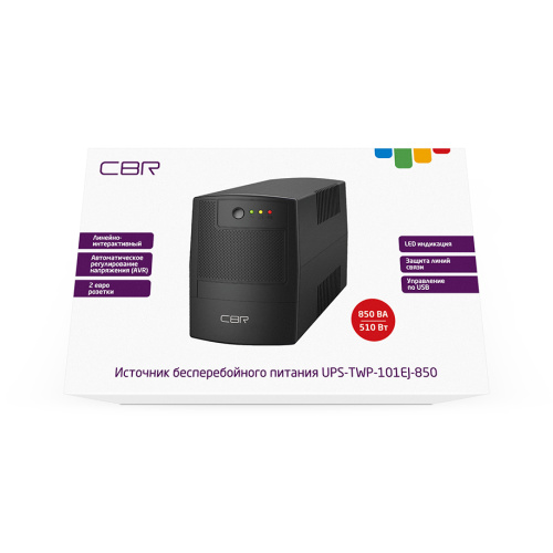 ИБП CBR UPS-TWP-101EJ-850 850VA/510W Euro фото 2