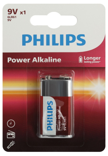 Элемент питания Philips 6LR61 BL1 крона (батарейка)