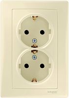 Розетка с заземлением Schneider Electric Sedna 1-м. 2 мод. шторки бежевый