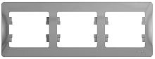 Рамка горизонтальная Systeme Electric Glossa 3-м. алюминий