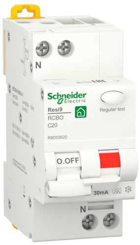 Автомат дифференциального тока АВДТ Schneider Electric Resi9 2п 20А 30мА 6кА C тип A