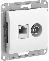 Розетка RJ45+TV Оконечная без рамки Systeme Electric Glossa 2-м. белый Systeme Electric — купить по цене от 1&nbsp;226 ₽ | ПрофБезопасность