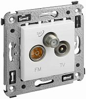Розетка TV+FM+SAT Оконечная без рамки DKC Avanti 3-м. белое облако