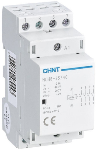 Контактор модульный CHINT NCH8-63/20 2п 2НО 63А 230В АС CHINT — купить по цене от 3&nbsp;525 ₽ | ПрофБезопасность