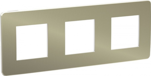 Рамка универсальная Schneider Electric Unica Studio Metal 3-м. бронза/белый картинка