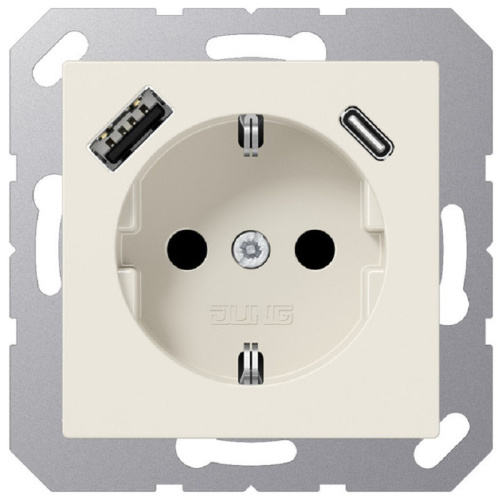 Розетка с заземлением +2хUSB тип A+C без рамки Jung EcoProfi 1-м. слоновая кость, Jung, купить, цена, доставка, безопасность Розетка с заземлением +2хUSB тип A+C без рамки Jung EcoProfi 1-м. слоновая кость Jung — купить по цене от 24 321 ₽ | ПрофБезопасность