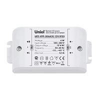 Блок питания для светодиодной ленты Uniel 12В UET-VPF-006А20  0,5А 6Вт IP20 Пластик Uniel — купить по цене от 315 ₽ | ПрофБезопасность