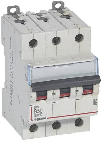 Выключатель автоматический Legrand DX3-E 6000 3п 50А B 10кА