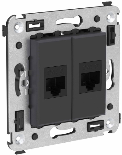 Розетка компьютерная без рамки DKC Avanti 2-м. RJ45+RJ45 6е черный матовый, DKC, купить, цена, доставка, безопасность Розетка компьютерная без рамки DKC Avanti 2-м. RJ45+RJ45 6е черный матовый DKC — купить по цене от 2 184 ₽ | ПрофБезопасность
