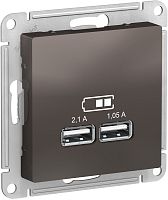 Розетка USB тип A+A без рамки Systeme Electric AtlasDesign 2-м. 2100мА мокко