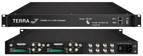 Трансмодулятор Terra T3348C 4xDVB-T2+4xDVB-S2 в 4xDVB-C