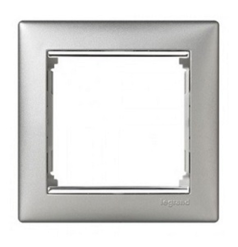 Рамка горизонтальная Legrand Valena 1-м. алюминий/серебряный штрих картинка фото 2