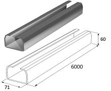 Балка прокатная 71х60х3.5 6 м до 400 кг DoorHan DHS71/M